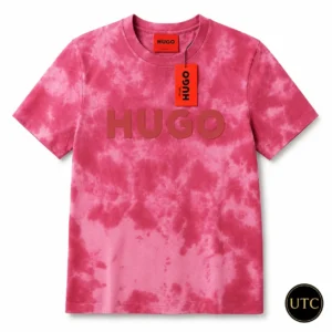 HUGO Men's Premium Pink Tie-Dye T-Shirt π | Soft Cotton Crew Neck | Luxury Everyday Style | π¨π¦ Fast Shipping