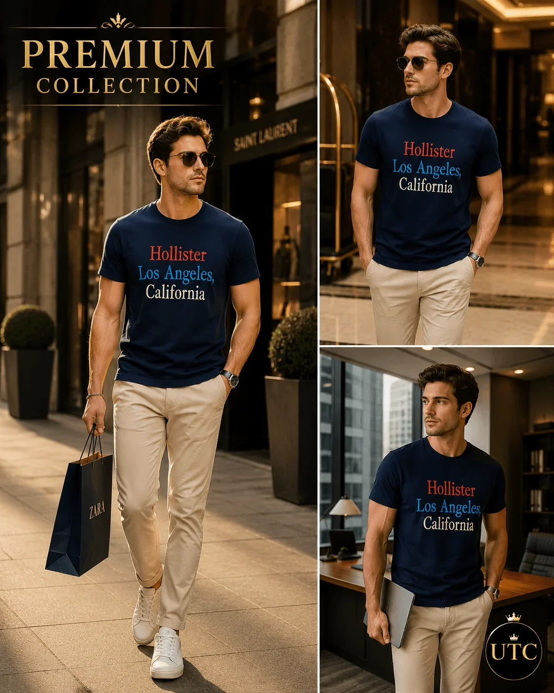 Hollister Men's Premium Los Angeles California Graphic T-Shirt ๐ | 100% Authentic | Soft Cotton Casual Tee - Image 7