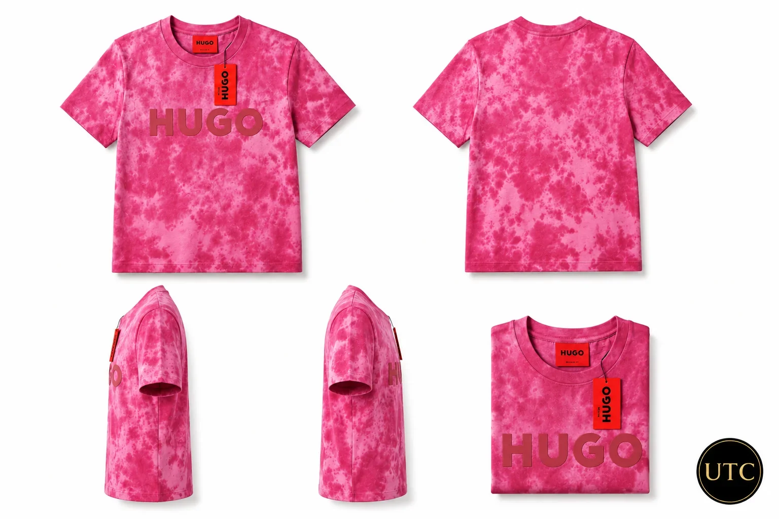 HUGO Men's Premium Pink Tie-Dye T-Shirt π | Soft Cotton Crew Neck | Luxury Everyday Style | π¨π¦ Fast Shipping - Image 7