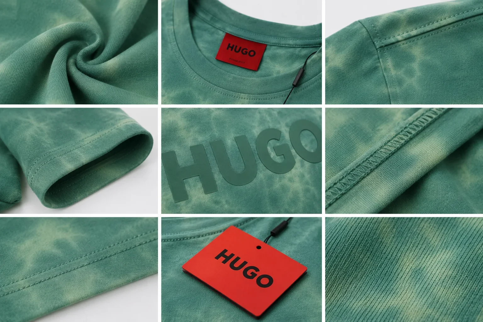 HUGO Men's Premium Green Tie-Dye Logo T-Shirt ๐ | Soft Cotton Crew Neck | ๐ฟ Luxury Everyday Style | ๐จ๐ฆ Fast Shipping - Image 7