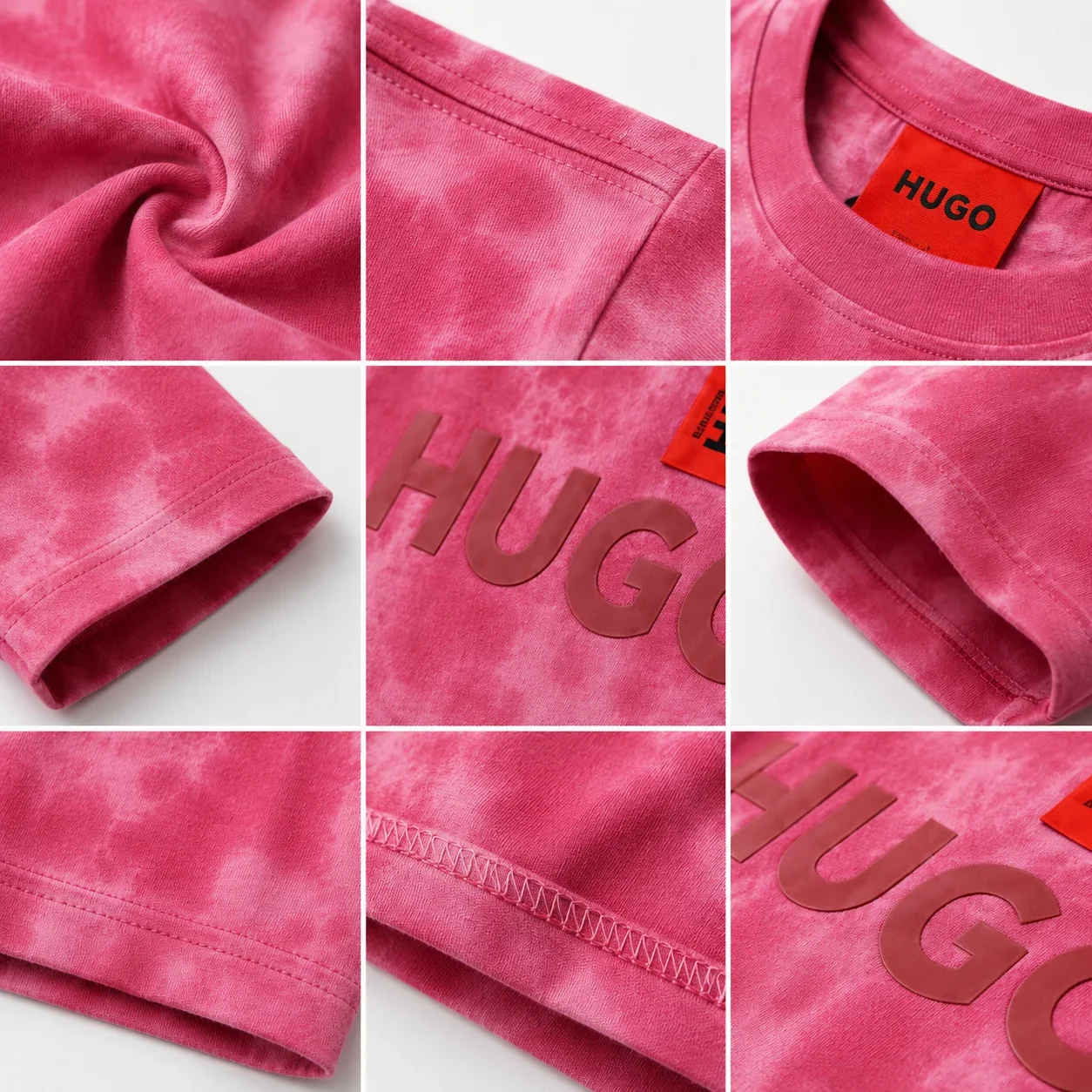 HUGO Men's Premium Pink Tie-Dye T-Shirt π | Soft Cotton Crew Neck | Luxury Everyday Style | π¨π¦ Fast Shipping - Image 12