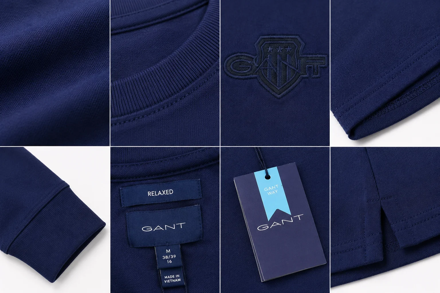 GANT Men's Premium Navy Long Sleeve T-Shirt ๐ | 100% Soft Cotton Crew Neck | Luxury Casual Everyday Wear - Image 4