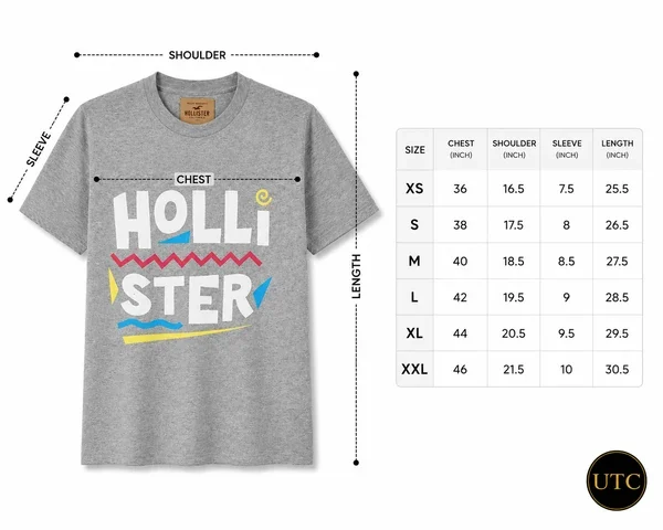 Hollister Men's Premium Graphic T-Shirt ๐ | Soft Cotton Crew Neck | Casual Everyday Style | 100% Authentic - Image 5