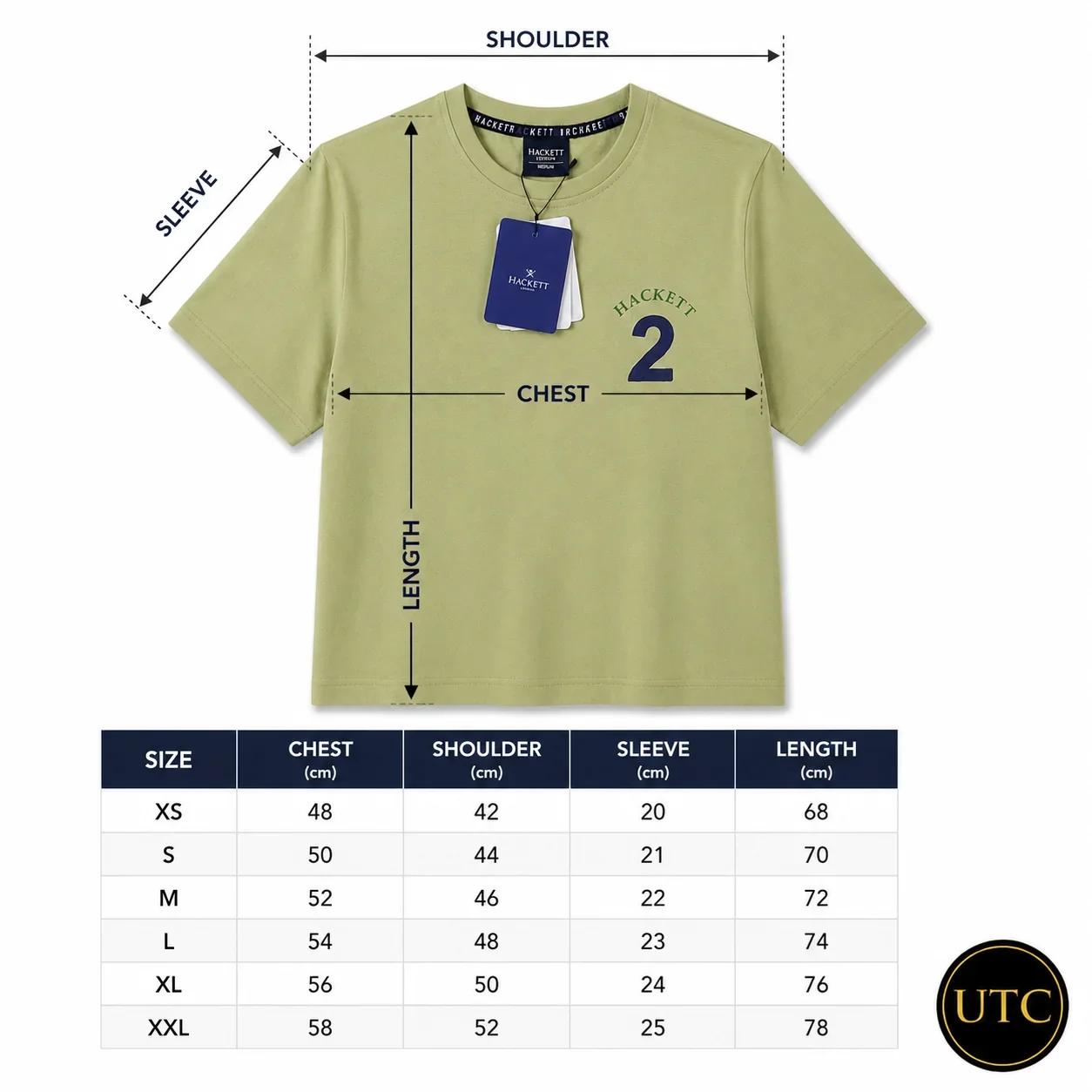 Hackett London Men's Premium Sage Green T-Shirt ๐ | 100% Soft Cotton Crew Neck | Luxury Casual Everyday Wear - Image 5