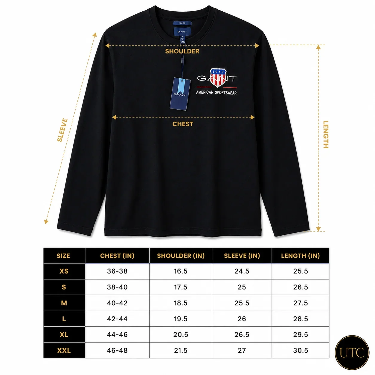 GANT Men's Premium Long Sleeve T-Shirt ๐โจ | 100% Authentic | Classic American Sportswear - Image 6