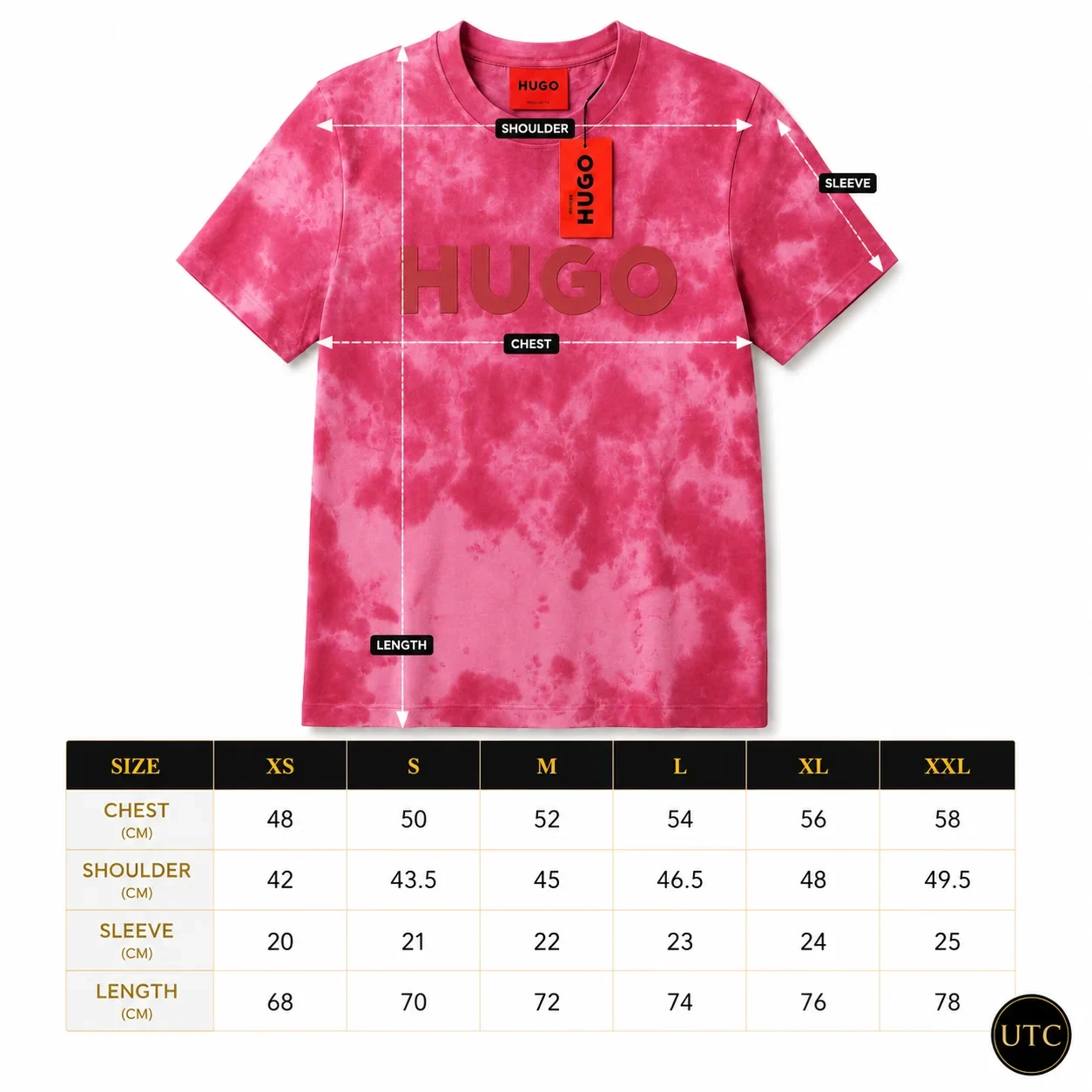 HUGO Men's Premium Pink Tie-Dye T-Shirt π | Soft Cotton Crew Neck | Luxury Everyday Style | π¨π¦ Fast Shipping - Image 2