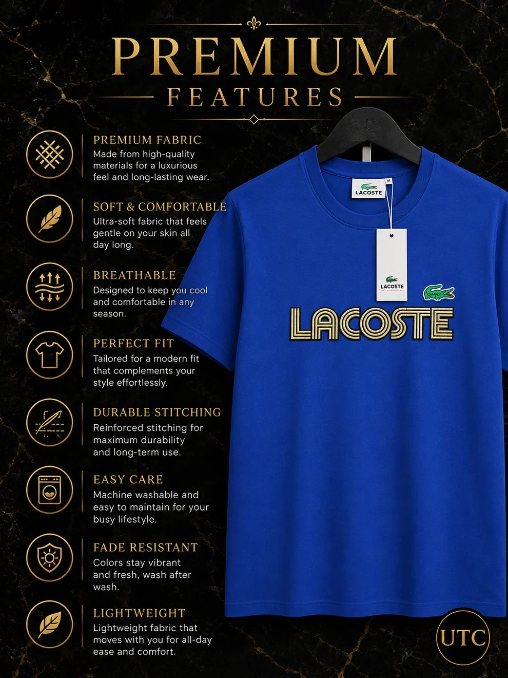 Lacoste Men's Premium Royal Blue Logo T-Shirt π | 100% Cotton Crew Neck | Luxury Everyday Wear | π¨π¦ Fast Shipping - Image 10