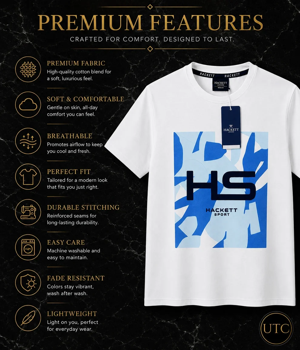 Hackett London Men's Premium White Graphic T-Shirt ๐ | Soft Cotton Crew Neck | ๐ฌ๐ง Luxury British Style | ๐จ๐ฆ Fast Shipping - Image 10