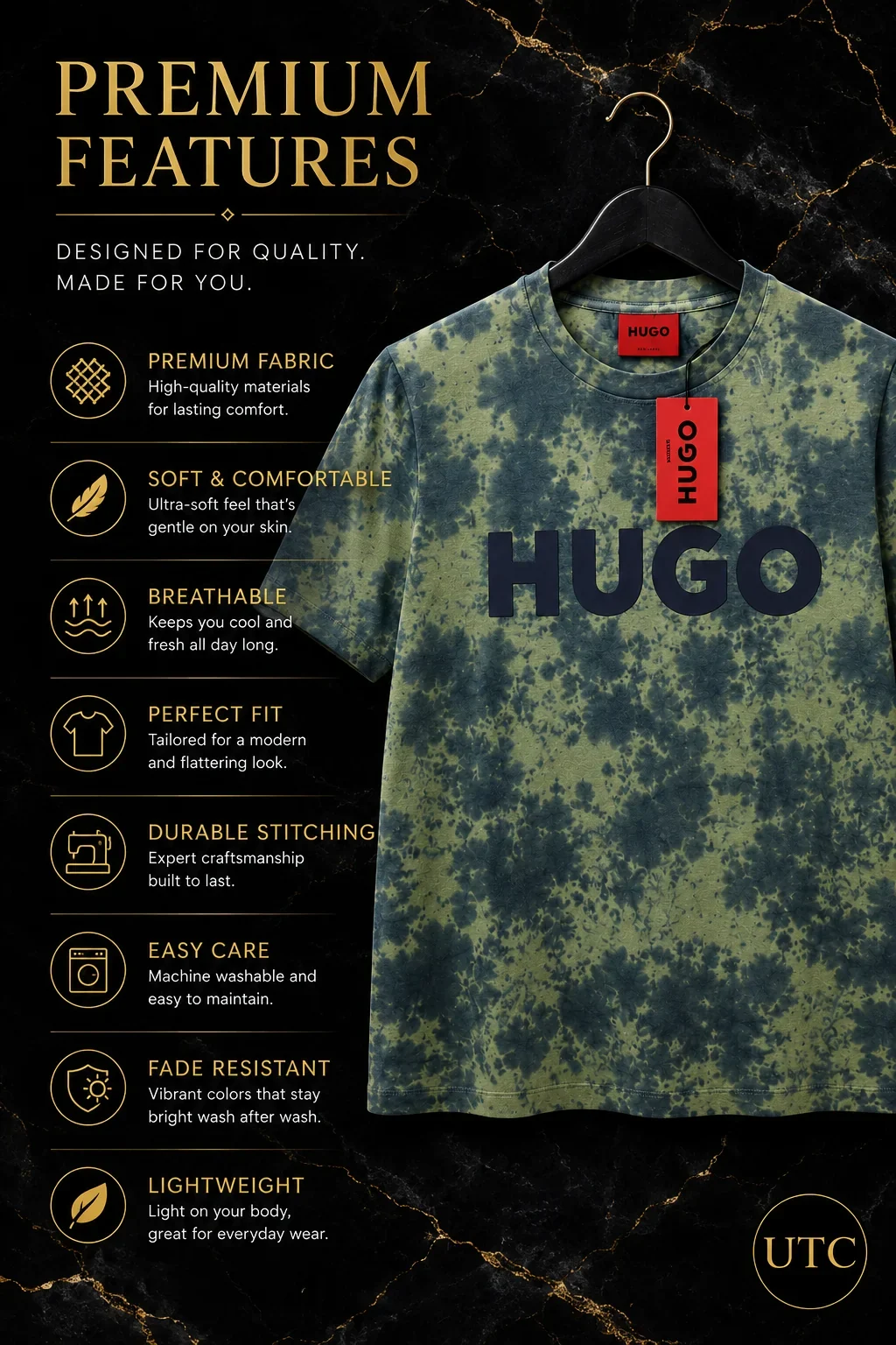 HUGO Men's Premium Tie-Dye Logo T-Shirt π | Soft Cotton | Modern Luxury | π¨π¦ Fast Shipping - Image 12