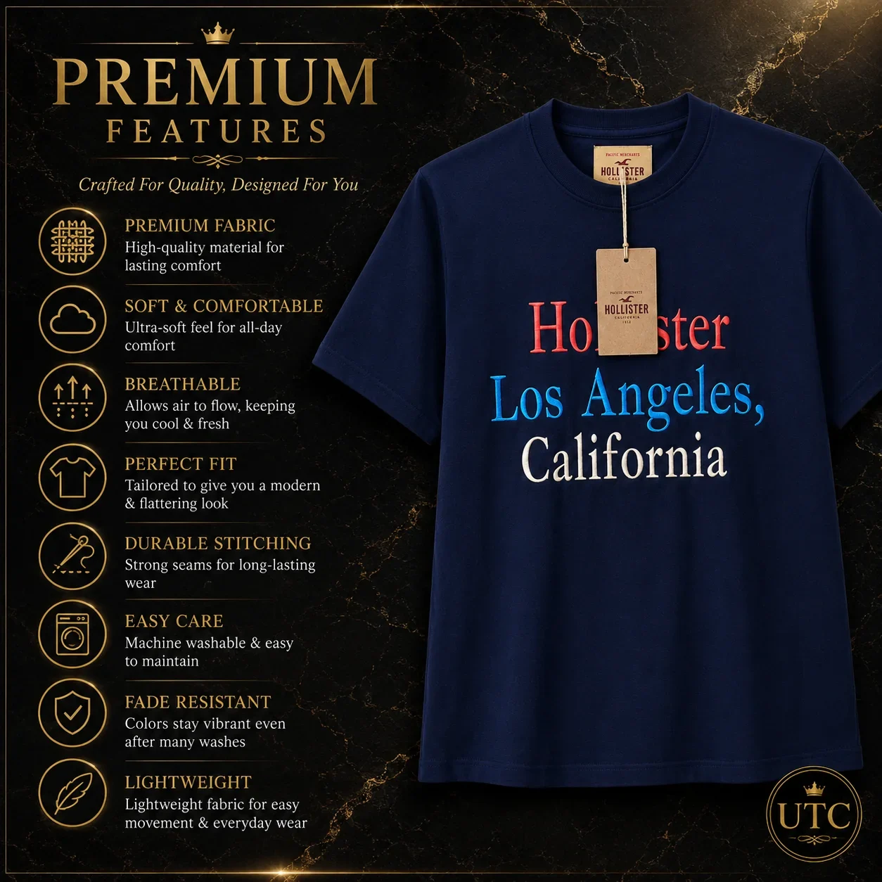 Hollister Men's Premium Los Angeles California Graphic T-Shirt ๐ | 100% Authentic | Soft Cotton Casual Tee - Image 10