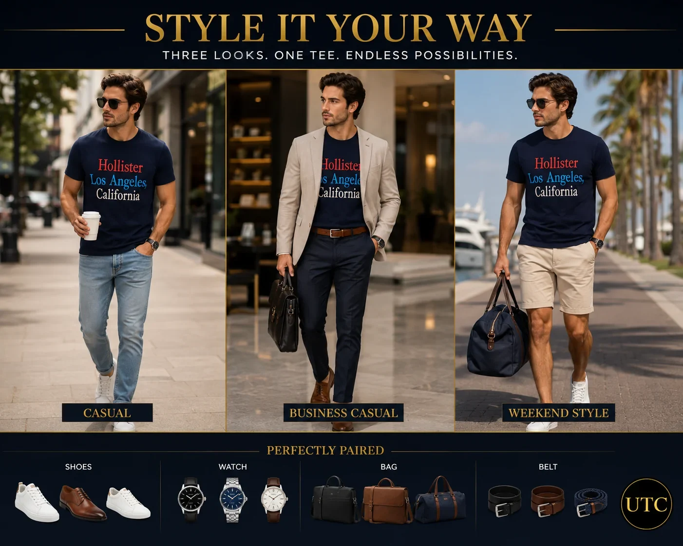 Hollister Men's Premium Los Angeles California Graphic T-Shirt ๐ | 100% Authentic | Soft Cotton Casual Tee - Image 8