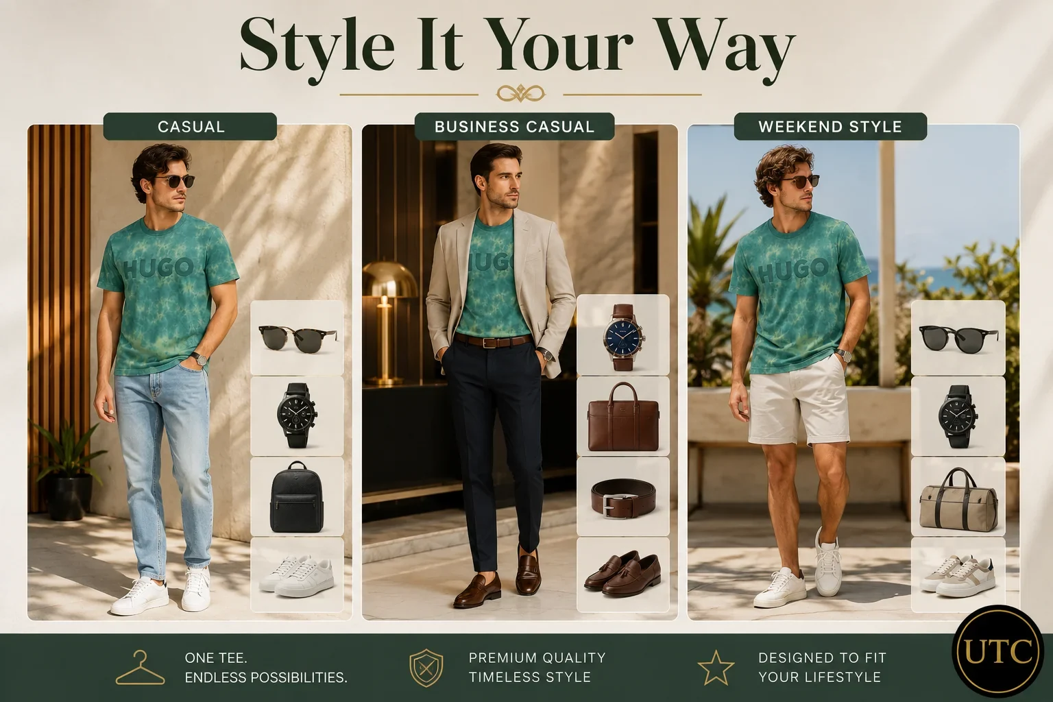 HUGO Men's Premium Green Tie-Dye Logo T-Shirt ๐ | Soft Cotton Crew Neck | ๐ฟ Luxury Everyday Style | ๐จ๐ฆ Fast Shipping - Image 9