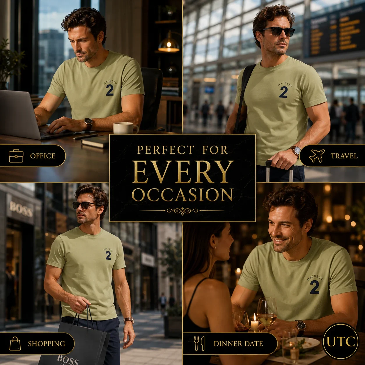 Hackett London Men's Premium Sage Green T-Shirt ๐ | 100% Soft Cotton Crew Neck | Luxury Casual Everyday Wear - Image 10