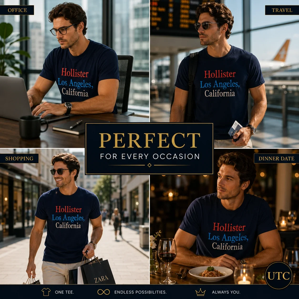 Hollister Men's Premium Los Angeles California Graphic T-Shirt ๐ | 100% Authentic | Soft Cotton Casual Tee - Image 11