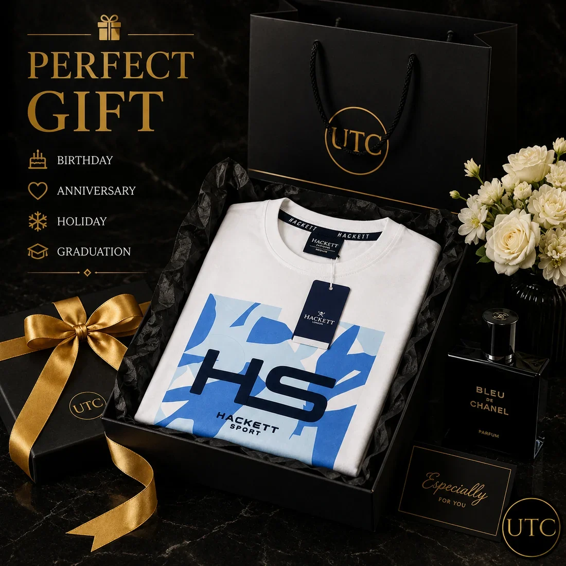 Hackett London Men's Premium White Graphic T-Shirt ๐ | Soft Cotton Crew Neck | ๐ฌ๐ง Luxury British Style | ๐จ๐ฆ Fast Shipping - Image 2