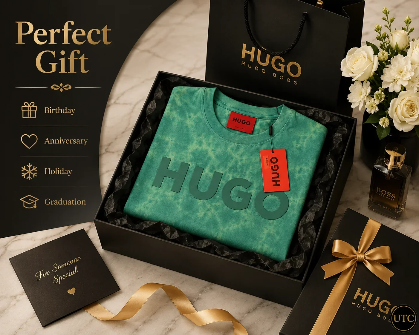 HUGO Men's Premium Green Tie-Dye Logo T-Shirt ๐ | Soft Cotton Crew Neck | ๐ฟ Luxury Everyday Style | ๐จ๐ฆ Fast Shipping - Image 11