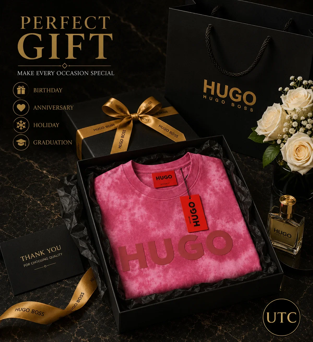 HUGO Men's Premium Pink Tie-Dye T-Shirt π | Soft Cotton Crew Neck | Luxury Everyday Style | π¨π¦ Fast Shipping - Image 11