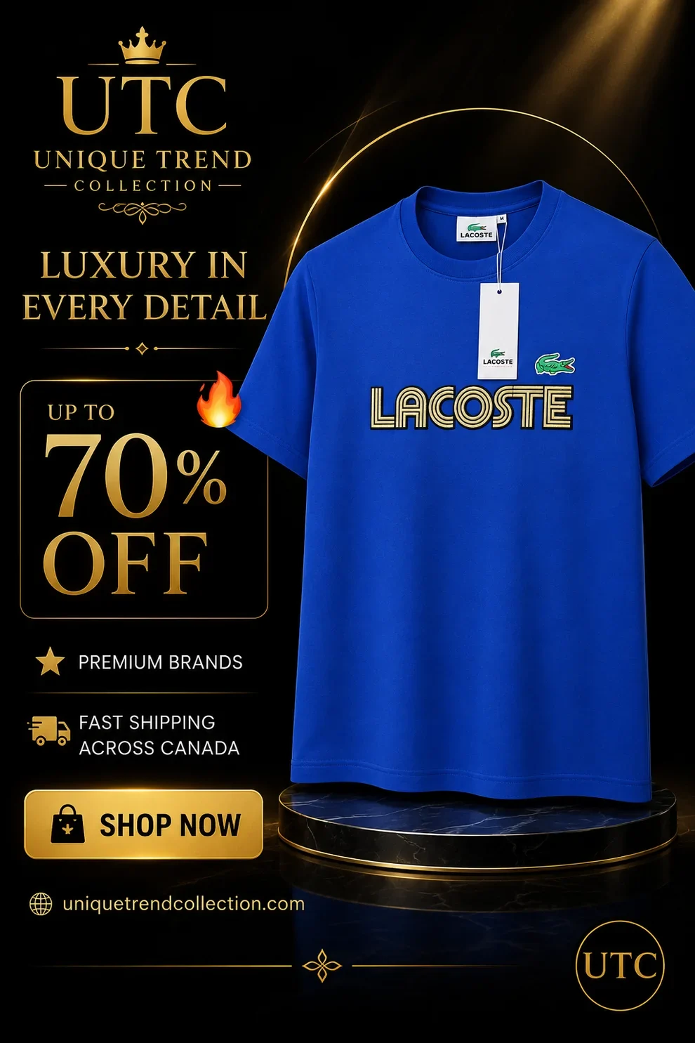 Lacoste Men's Premium Royal Blue Logo T-Shirt π | 100% Cotton Crew Neck | Luxury Everyday Wear | π¨π¦ Fast Shipping - Image 3