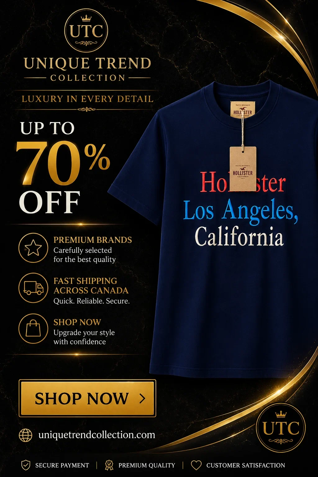 Hollister Men's Premium Los Angeles California Graphic T-Shirt ๐ | 100% Authentic | Soft Cotton Casual Tee - Image 5