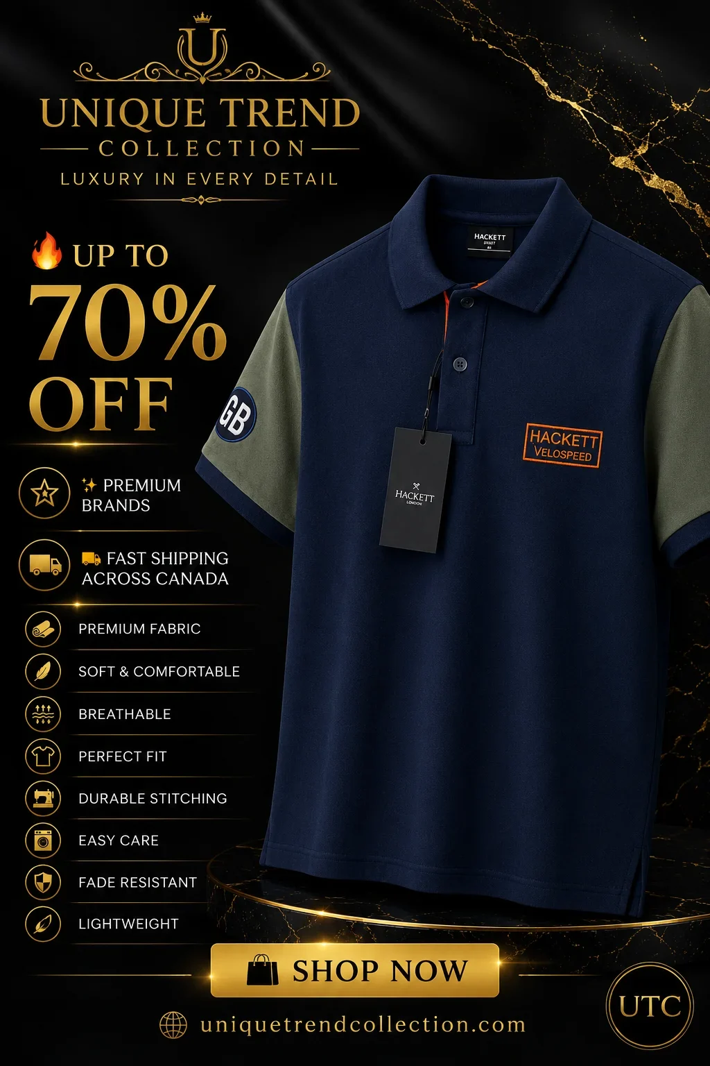 Hackett London Velospeed Men's Premium Polo Shirt ๐โจ | Navy Blue Performance Cotton | 100% Authentic - Image 4