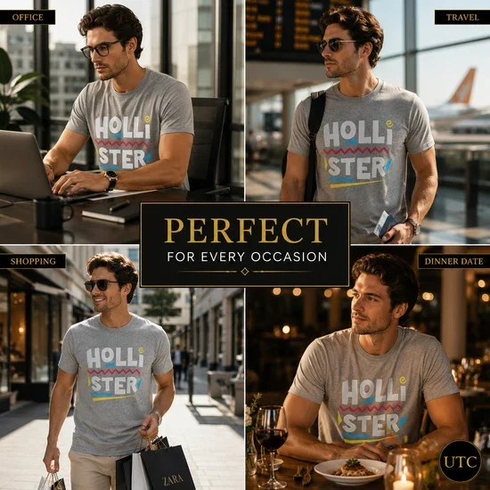Hollister Men's Premium Graphic T-Shirt ๐ | Soft Cotton Crew Neck | Casual Everyday Style | 100% Authentic - Image 8