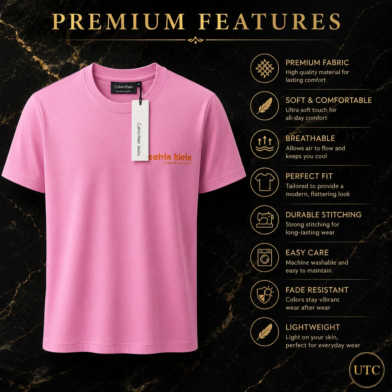Calvin Klein Jeans Premium Pink Logo T-Shirt ๐ | 100% Authentic ๐ Soft Cotton Crew Neck | Luxury Everyday Style ๐ฅ - Image 7