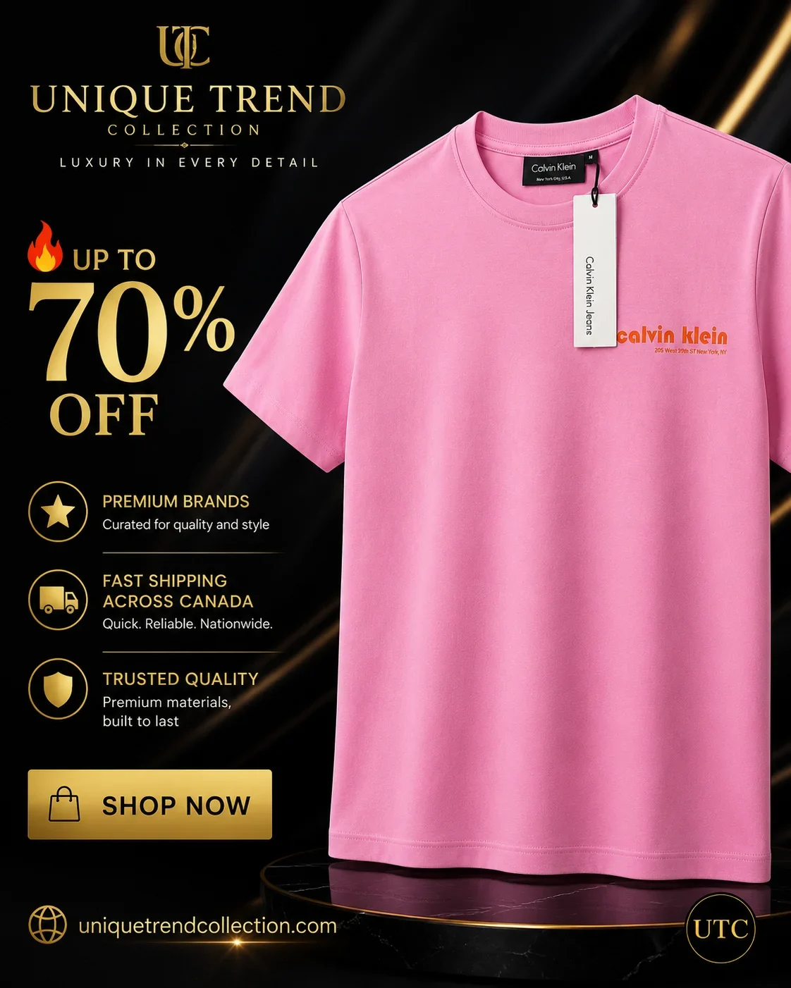 Calvin Klein Jeans Premium Pink Logo T-Shirt ๐ | 100% Authentic ๐ Soft Cotton Crew Neck | Luxury Everyday Style ๐ฅ - Image 4