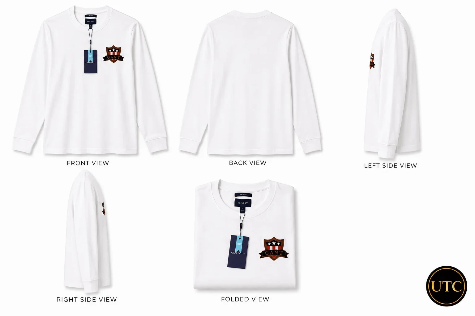 GANT Men's Premium White Long Sleeve T-Shirt ๐ | 100% Soft Cotton Crew Neck | Classic Everyday Luxury - Image 3